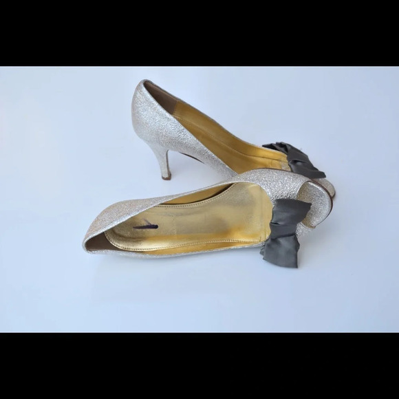 J. Crew Lulu metallic peep toe pumps - Picture 8 of 8